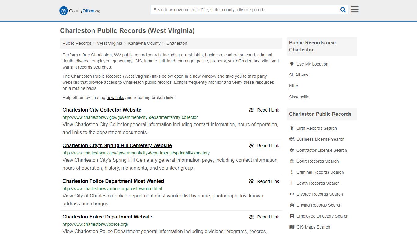 Public Records - Charleston, WV (Business, Criminal, GIS, Property ...
